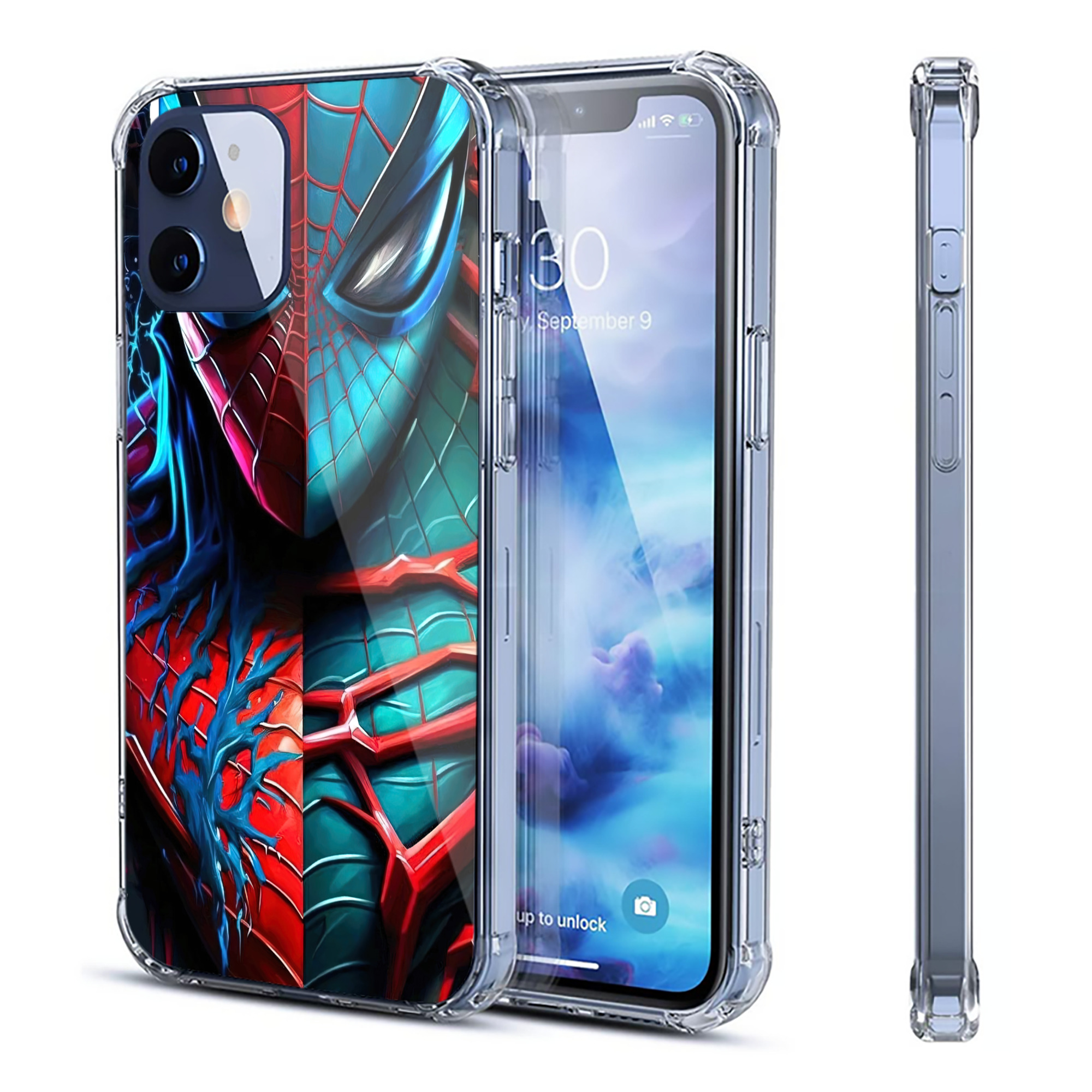 （画像用） Spider Man スパイダーマン 【iPhone 12シリーズ対応】透明スマホケース（クリアソフトケース）